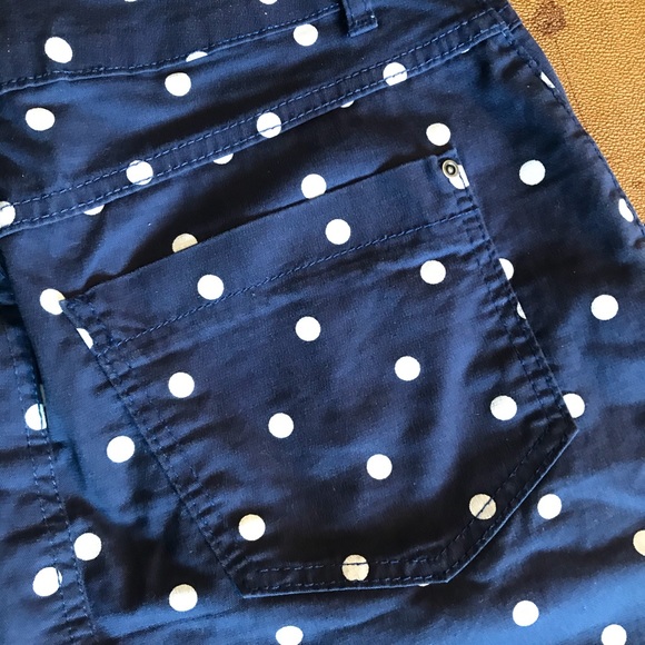 Polkadot Skirt Button Up Navy Blue - Picture 6 of 8